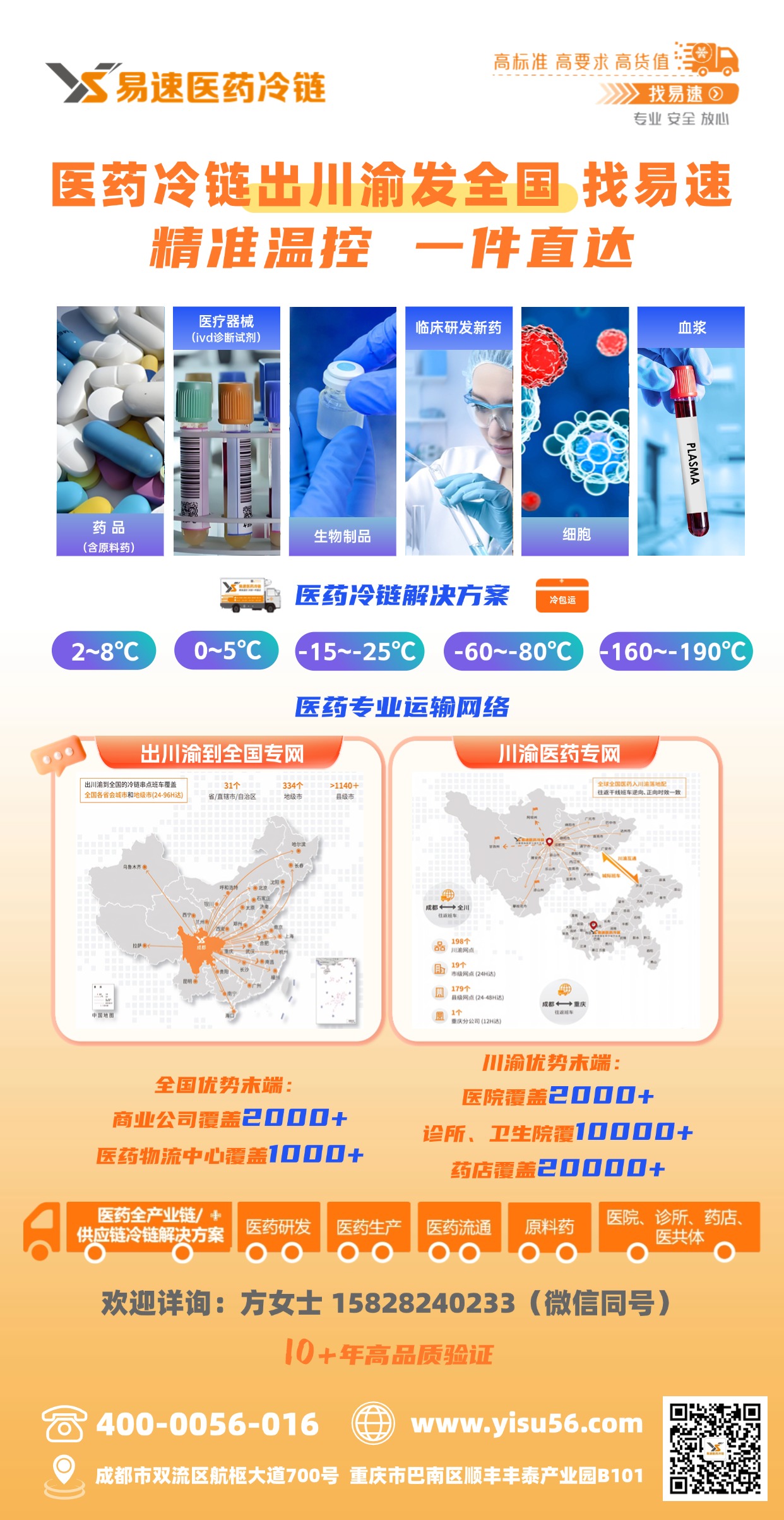 医药冷链出川渝发全国，找易速，精准温控，一件直达